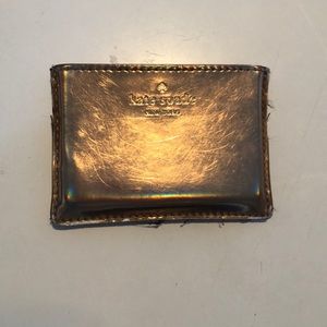 Kate Spade card holder metallic rose gold